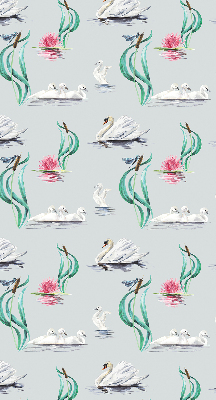 Blackout roller blind for window Swans and ducks