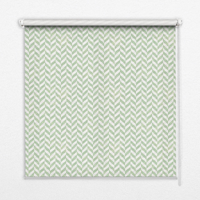 Fabric roller blind for window Green herringbone