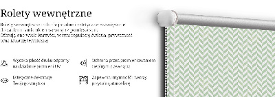 Fabric roller blind for window Green herringbone