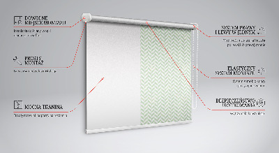 Fabric roller blind for window Green herringbone