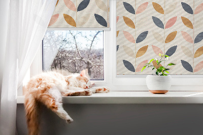 Blackout roller blind for window Leaves
