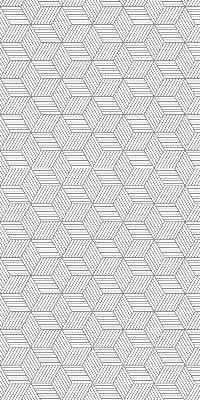Fabric roller blind for window 3D striped squares