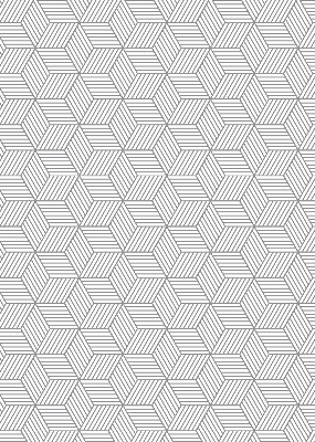 Fabric roller blind for window 3D striped squares