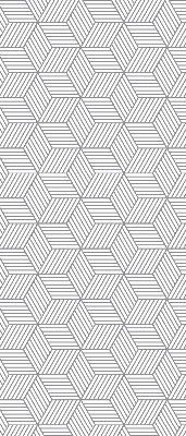 Fabric roller blind for window 3D striped squares