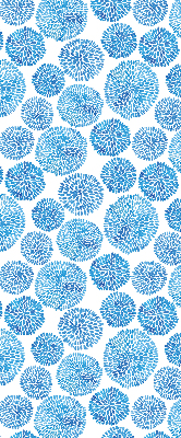 Blackout roller blind Blue petal circles