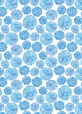 Blackout roller blind Blue petal circles