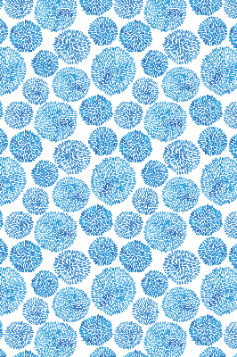 Blackout roller blind Blue petal circles