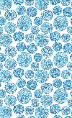 Blackout roller blind Blue petal circles