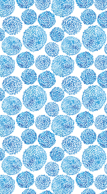 Blackout roller blind Blue petal circles