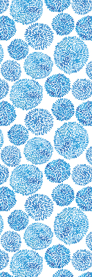 Blackout roller blind Blue petal circles