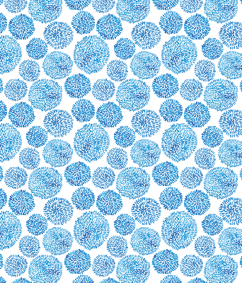 Blackout roller blind Blue petal circles
