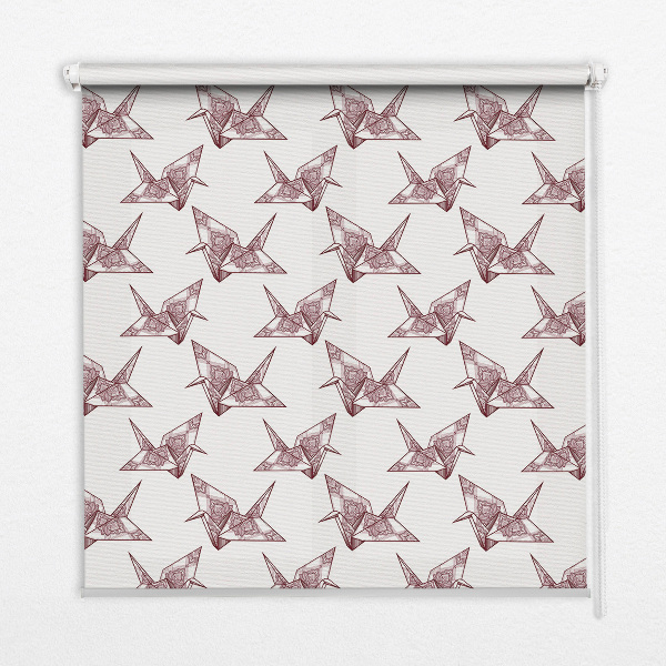 Blackout roller blind for window Origami swans