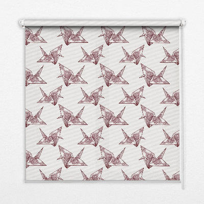 Blackout roller blind for window Origami swans