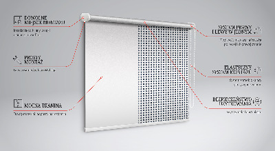 Fabric roller blind for window Black ovals