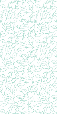 Fabric roller blind for window Turquoise leaves