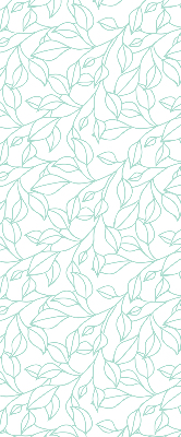 Fabric roller blind for window Turquoise leaves