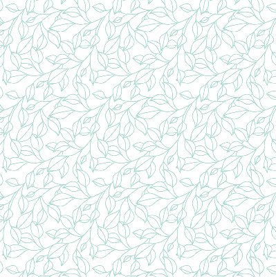 Fabric roller blind for window Turquoise leaves