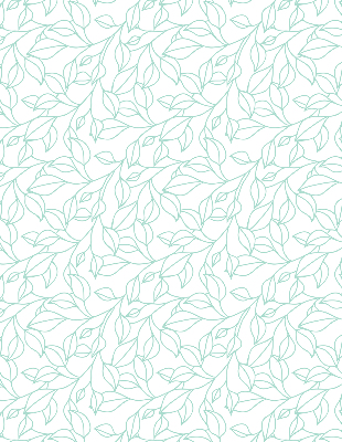 Fabric roller blind for window Turquoise leaves