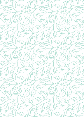Fabric roller blind for window Turquoise leaves