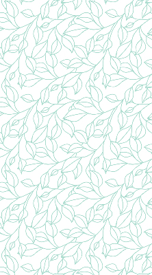 Fabric roller blind for window Turquoise leaves