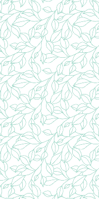 Fabric roller blind for window Turquoise leaves