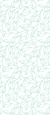 Fabric roller blind for window Turquoise leaves