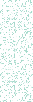 Fabric roller blind for window Turquoise leaves