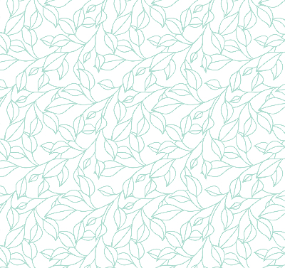 Fabric roller blind for window Turquoise leaves