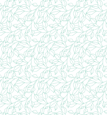 Fabric roller blind for window Turquoise leaves