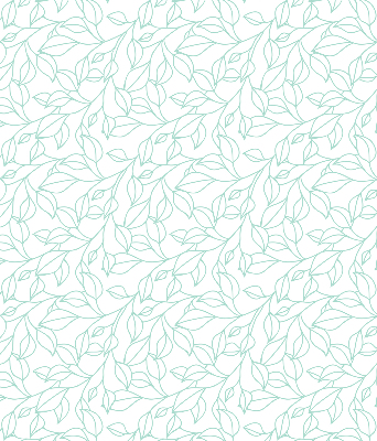 Fabric roller blind for window Turquoise leaves