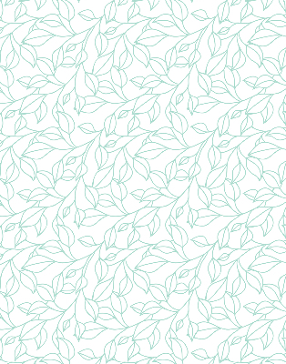 Fabric roller blind for window Turquoise leaves