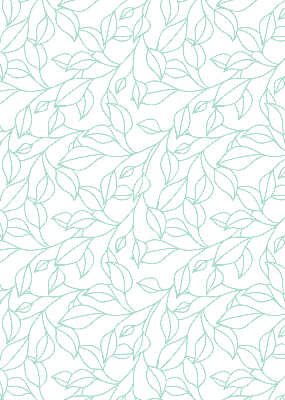 Fabric roller blind for window Turquoise leaves