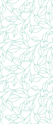 Fabric roller blind for window Turquoise leaves