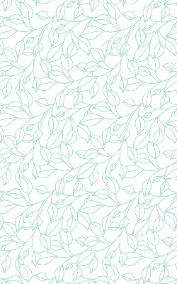 Fabric roller blind for window Turquoise leaves