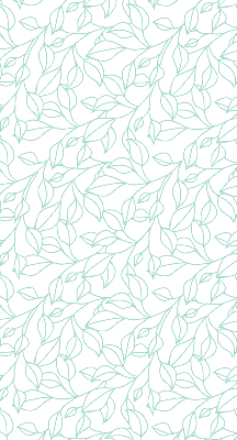 Fabric roller blind for window Turquoise leaves