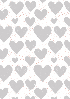 Blackout roller blind Gray hearts