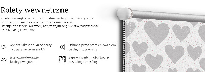 Blackout roller blind Gray hearts