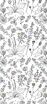 Fabric roller blind for window Drawn plants