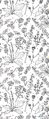 Fabric roller blind for window Drawn plants