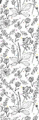 Fabric roller blind for window Drawn plants