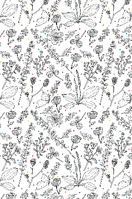 Fabric roller blind for window Drawn plants