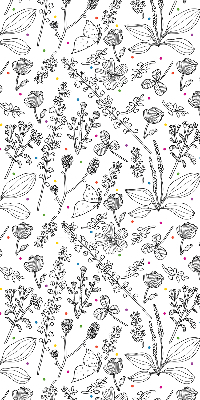 Fabric roller blind for window Drawn plants