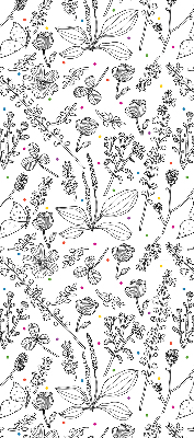 Fabric roller blind for window Drawn plants