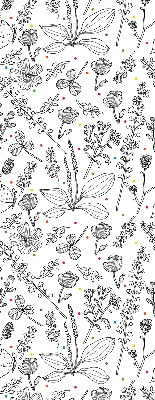 Fabric roller blind for window Drawn plants