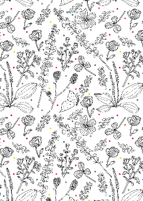 Fabric roller blind for window Drawn plants