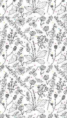 Fabric roller blind for window Drawn plants