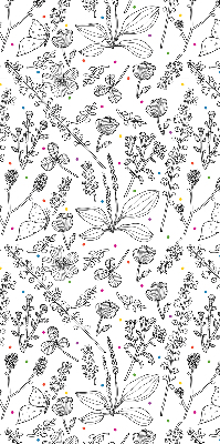 Fabric roller blind for window Drawn plants
