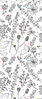 Fabric roller blind for window Drawn plants