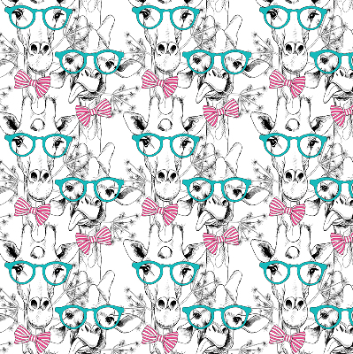 Blackout roller blind for window Giraffe with glasses