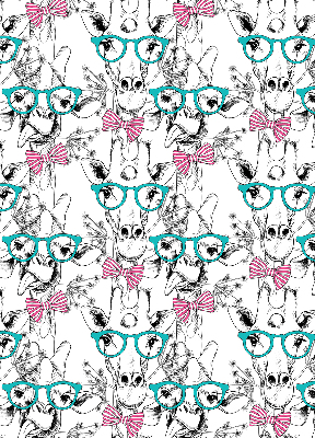 Blackout roller blind for window Giraffe with glasses